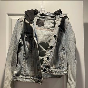 Never worn, BlankNYC jean jacket with detachable hood